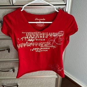 Size large Abercrombie red intricate crop top